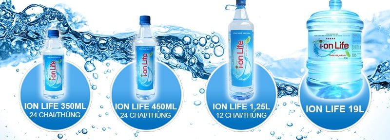 Đại lý nước uống Ion life quận 3 đa dạng về thể tích để cung cấp cho người tiêu dùng